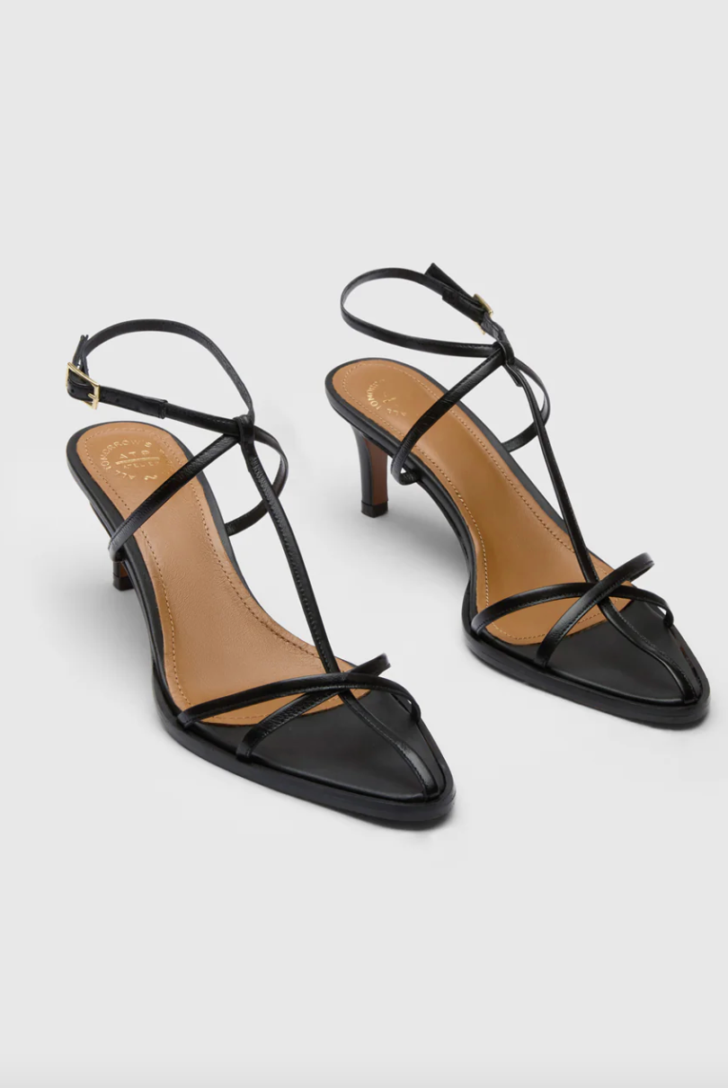 ATP Atelier Women's Torno Black Nappa Strappy heeled sandals