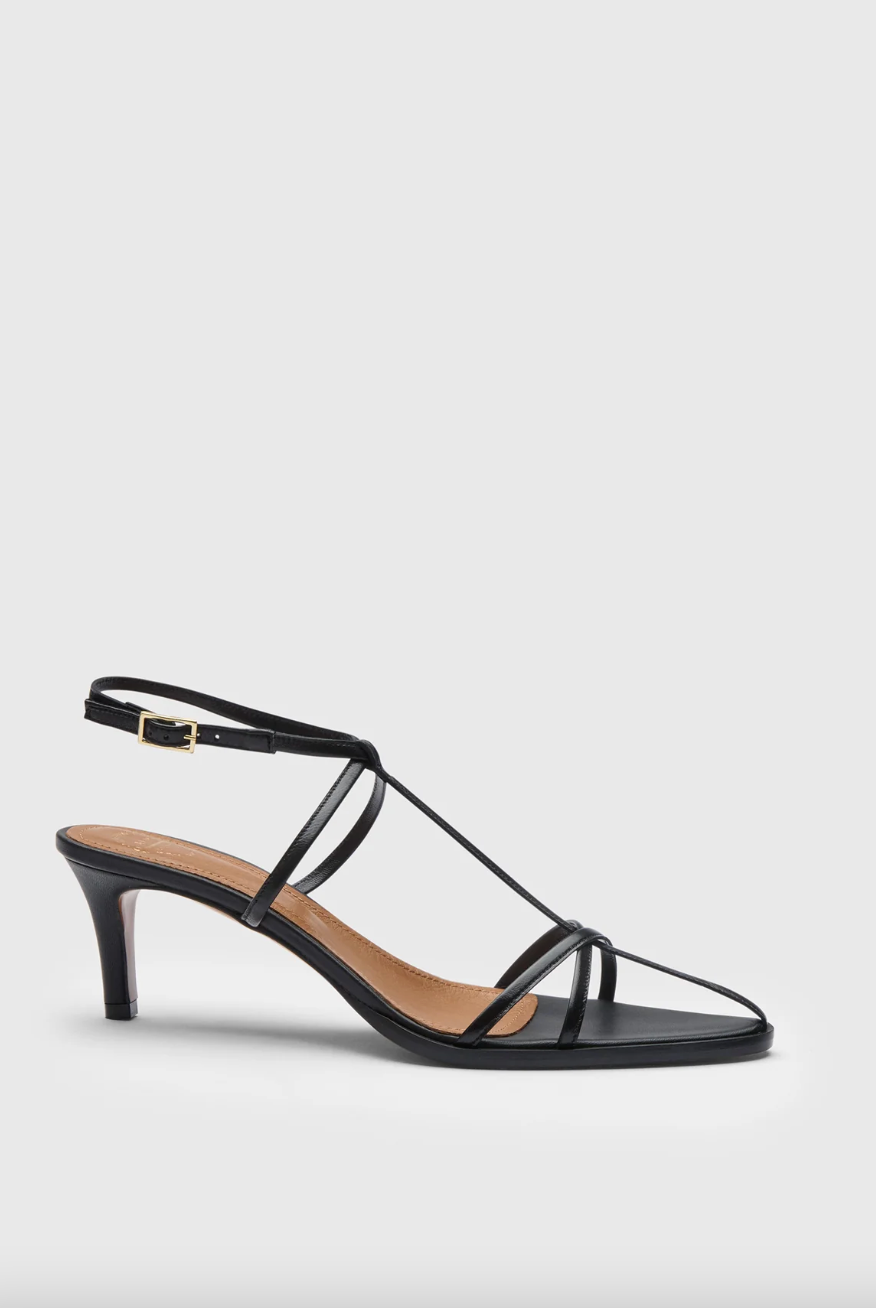 ATP Atelier Women's Torno Black Nappa Strappy heeled sandals