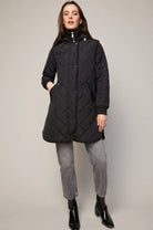 Adroit Atelier Women's Libby Quilted Full Zip Coat with Removable Hood
