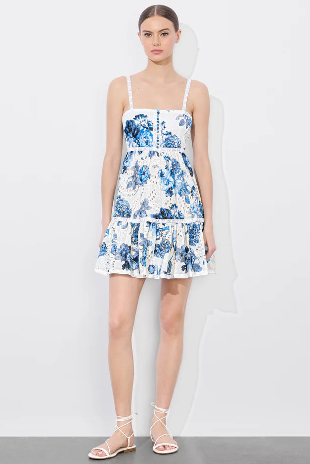 Alice + Olivia Women's Fallon Babydoll Mini Dress