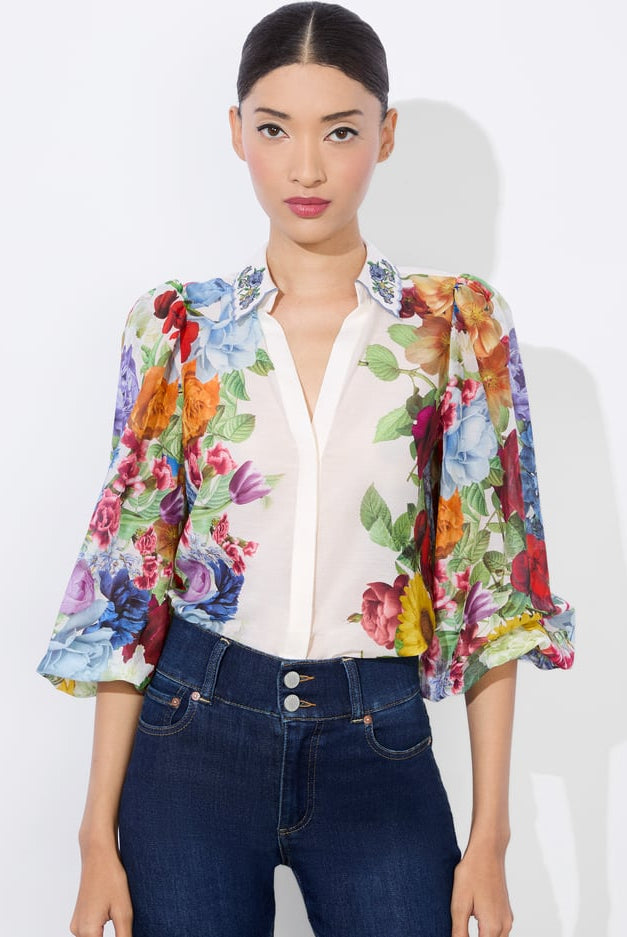 Alice + Olivia Women's Roanne Button Down Blouse