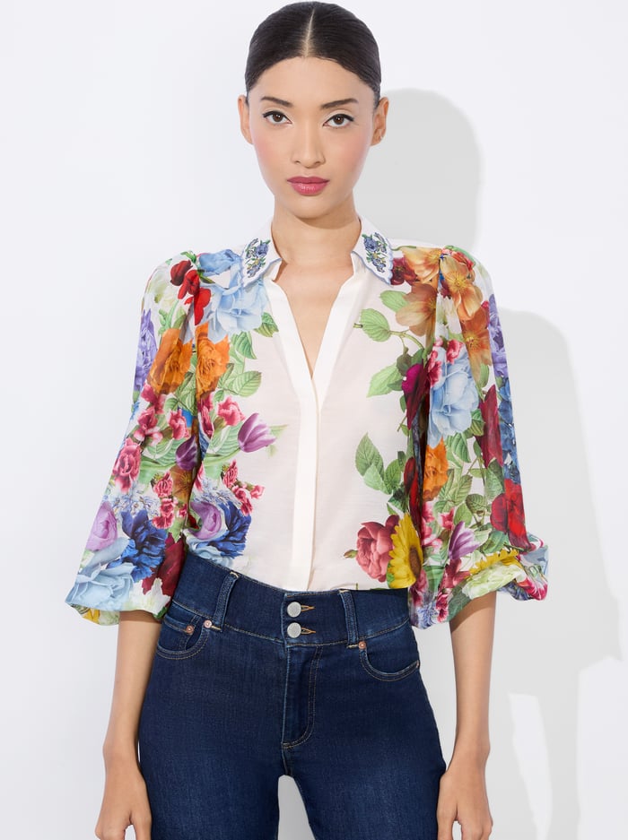 Alice + Olivia Women's Roanne Button Down Blouse