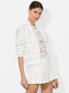 Alice + Olivia Women's Russie Lace Bomber Jacket