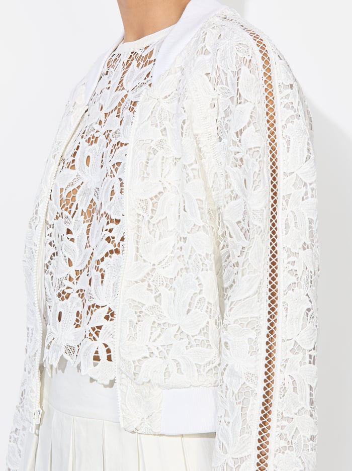 Alice + Olivia Women's Russie Lace Bomber Jacket