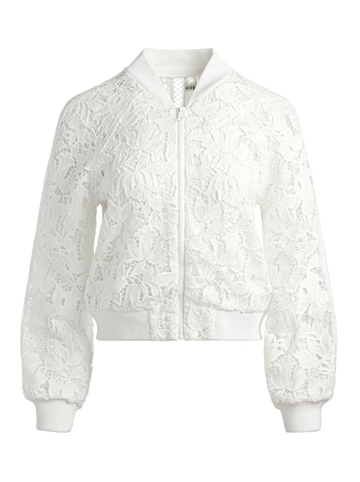 Alice + Olivia Women's Russie Lace Bomber Jacket