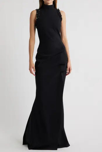 Chiara Boni Women's Siman Bead Detail Sleeveless Mermaid Gown