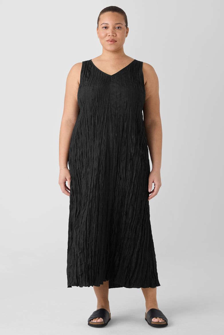 Eileen Fisher Women's Crushed Silk V-Neck Dress