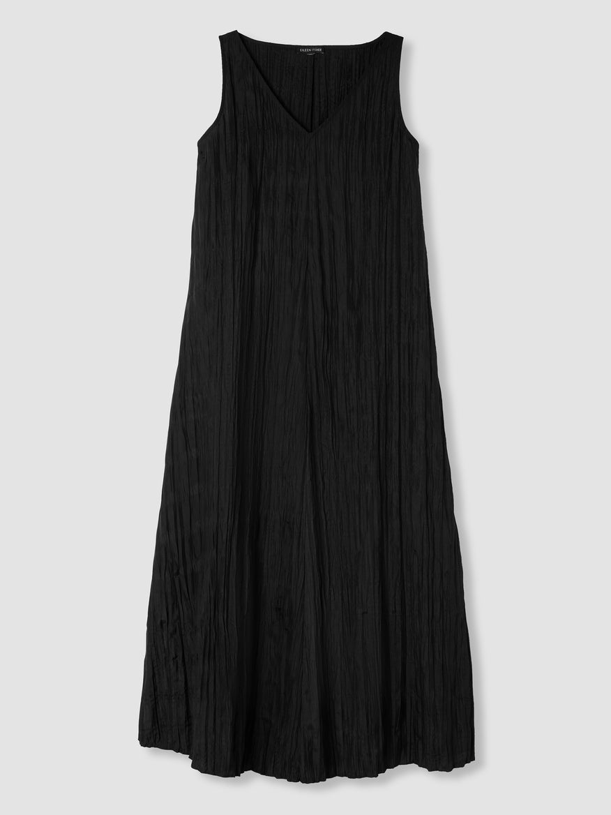 Eileen Fisher Women's Crushed Silk V-Neck Dress