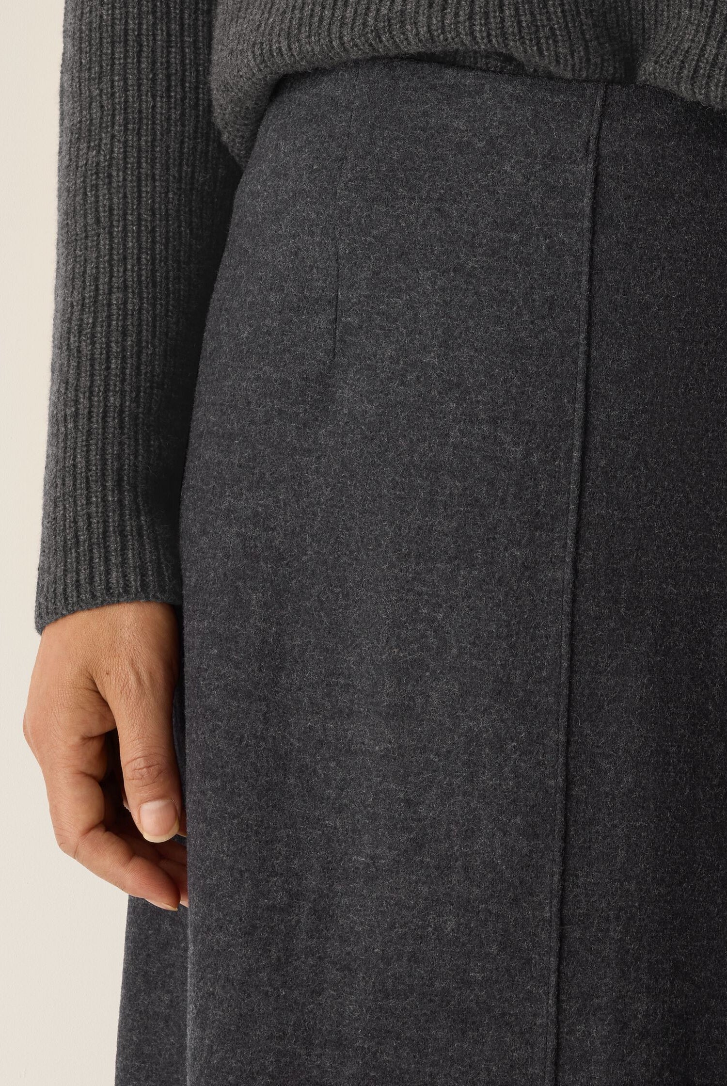 Eileen Fisher Women's Mélange Boiled Wool Jersey A-Line Skirt in Regenerative Wool