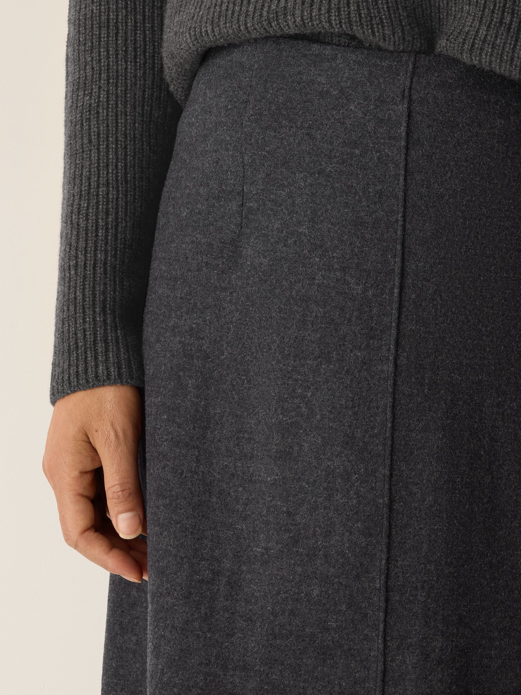 Eileen Fisher Women's Mélange Boiled Wool Jersey A-Line Skirt in Regenerative Wool