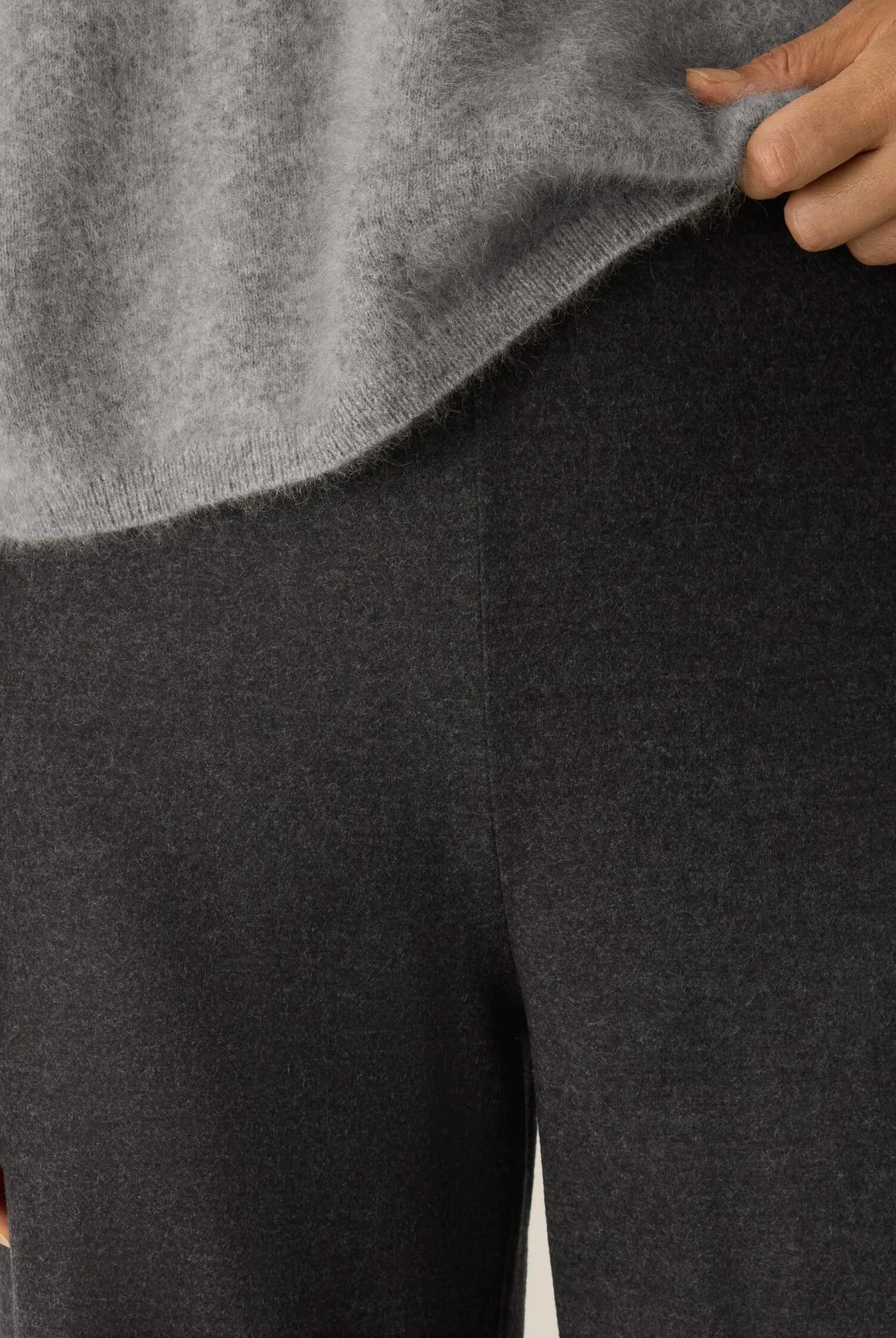 Eileen Fisher Women's Mélange Boiled Wool Jersey Wide-Leg Pant in Regenerative Wool