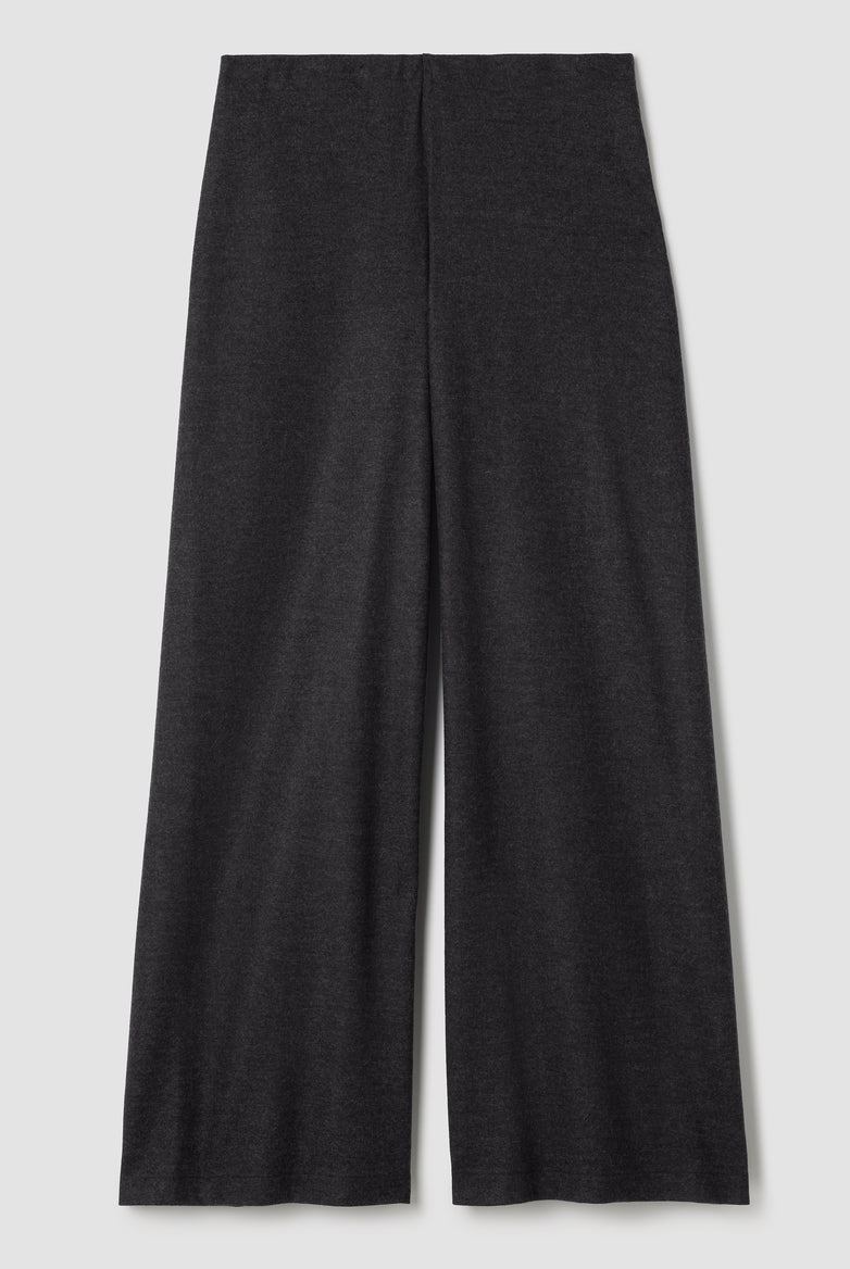 Eileen Fisher Women's Mélange Boiled Wool Jersey Wide-Leg Pant in Regenerative Wool