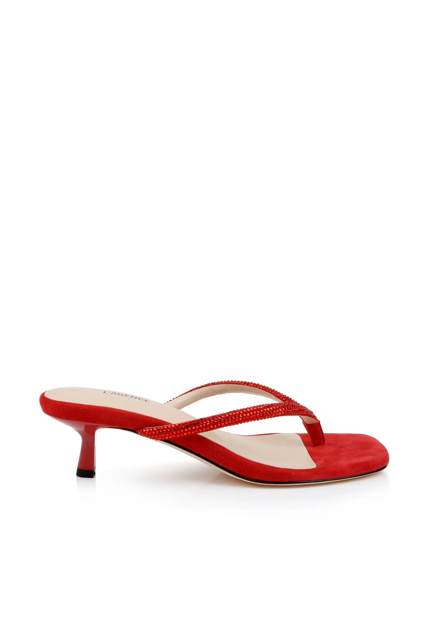 L'Agence Women's Hortense Crystal-Strap Kitten Heel