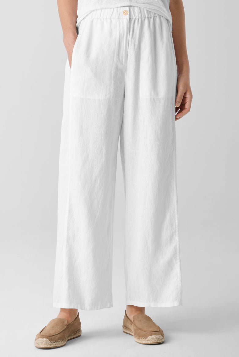 Eileen Fisher Women's Organic Linen Wide-Leg Trouser Pant
