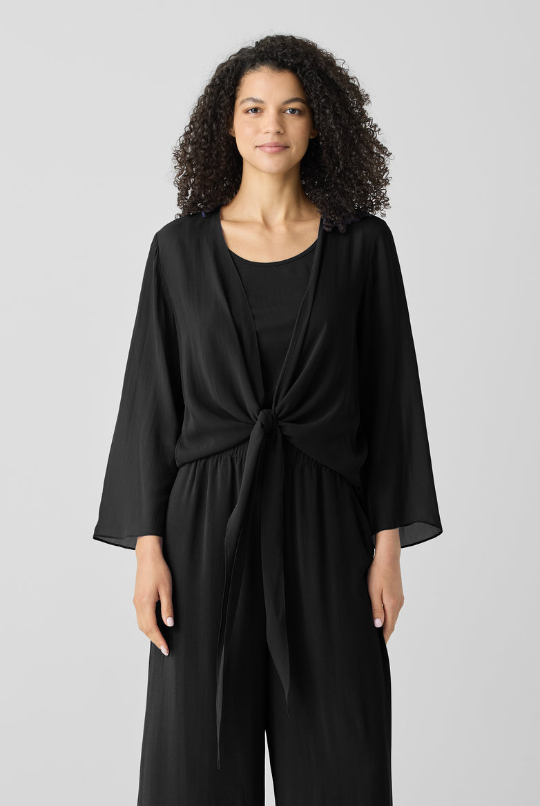 Eileen Fisher Women's Sheer Silk Georgette Tie Jacket