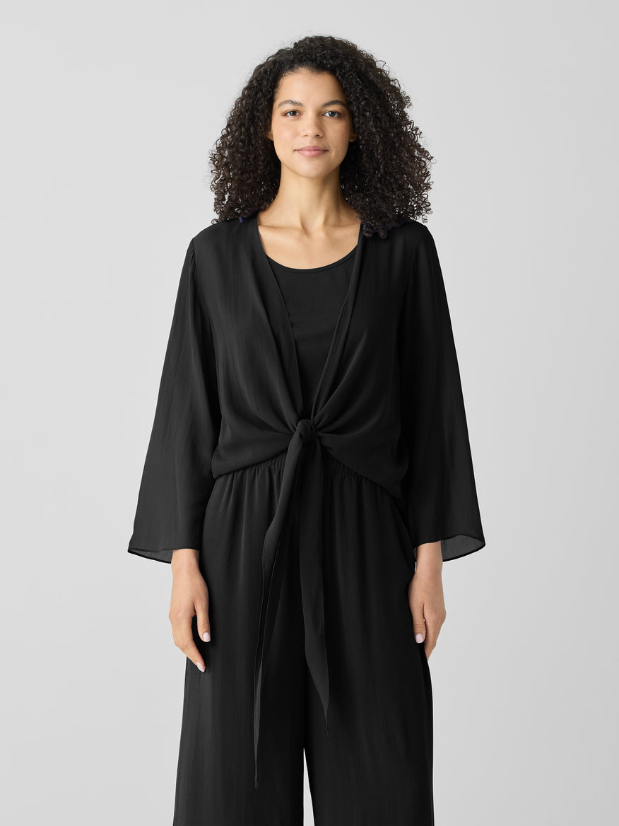 Eileen Fisher Women's Sheer Silk Georgette Tie Jacket