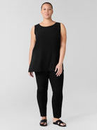 Eileen Fisher Women's Silk Georgette Crepe Ballet Neck Long Tank