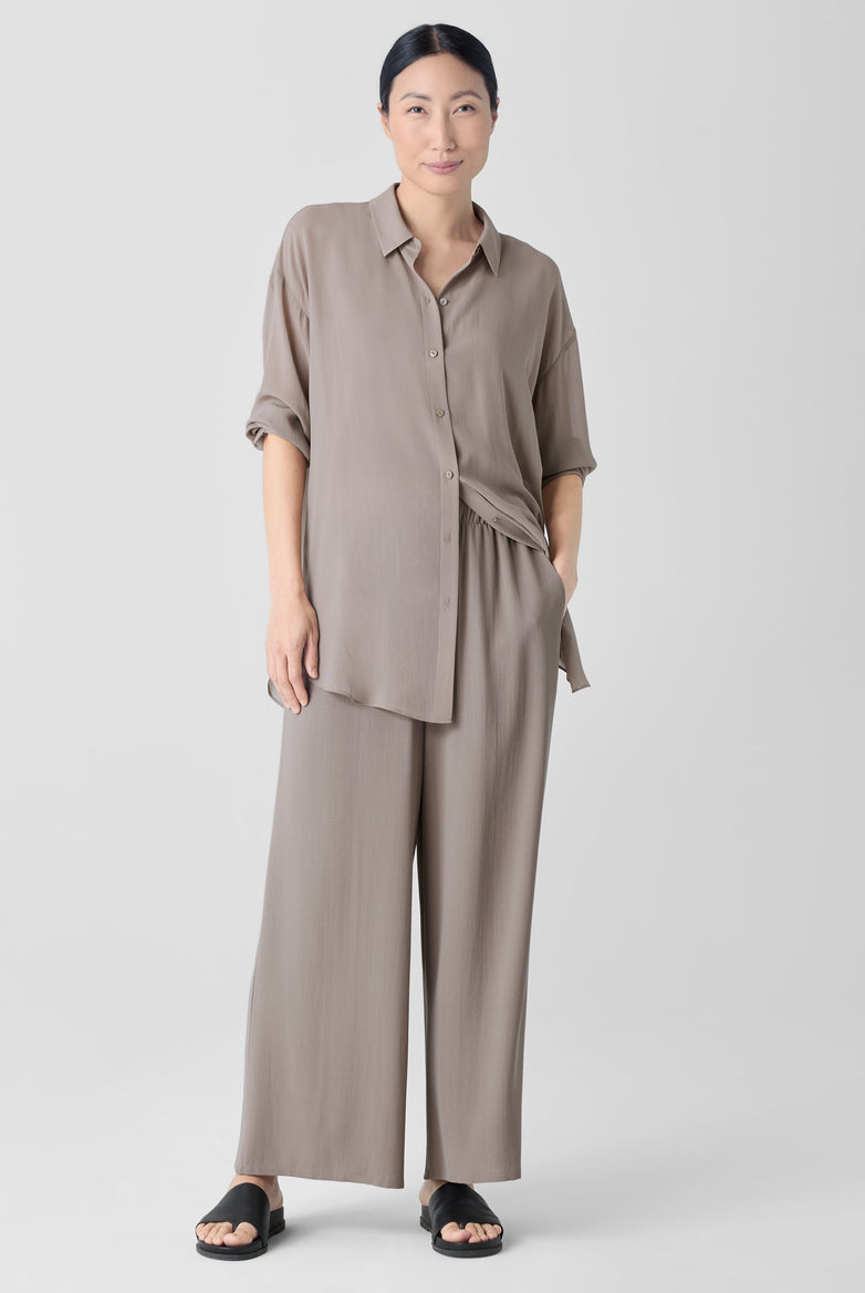 Eileen Fisher Women's Silk Georgette Crepe Wide-Leg Pant