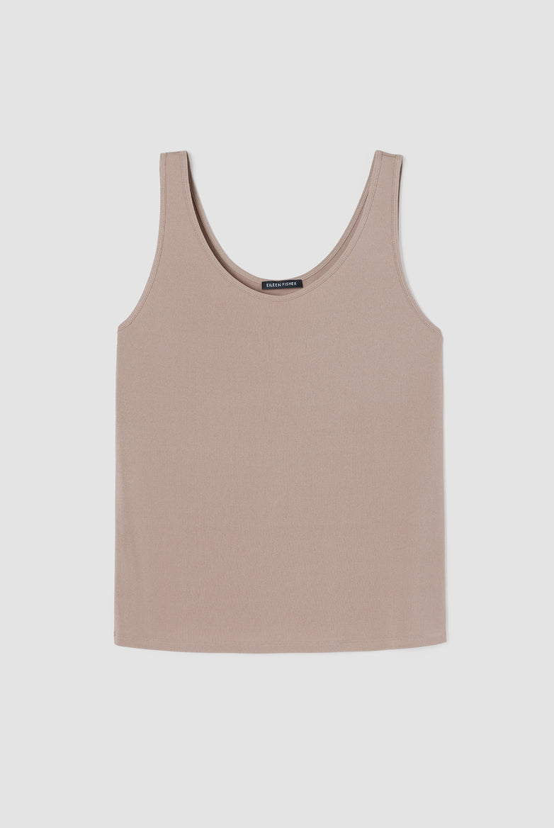Eileen Fisher Women's Stretch Silk Jersey Scoop Neck Tank