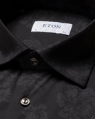 Eton Men's Black Floral Print Four-Way Stretch Shirt