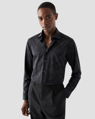Eton Men's Black Floral Print Four-Way Stretch Shirt