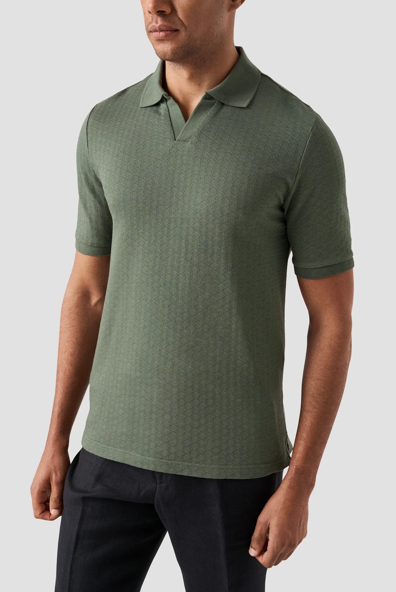 Eton Men's Diamond Jaquard Polo Shirt