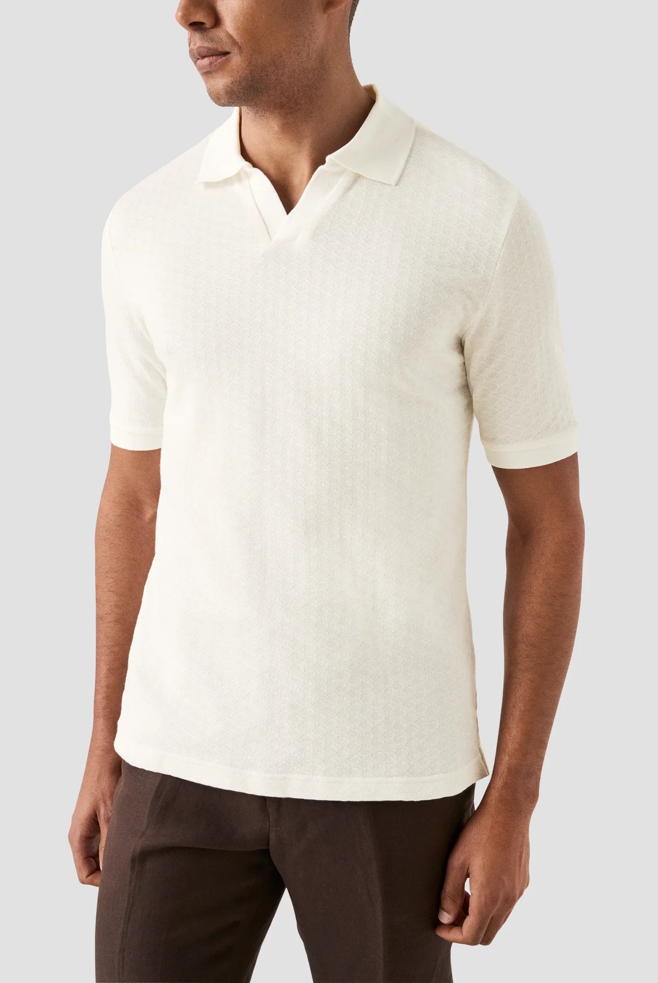 Eton Men's Diamond Jaquard Polo Shirt