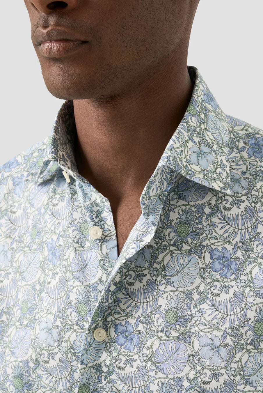 Eton Men's Floral Print Signature Twill Shirt
