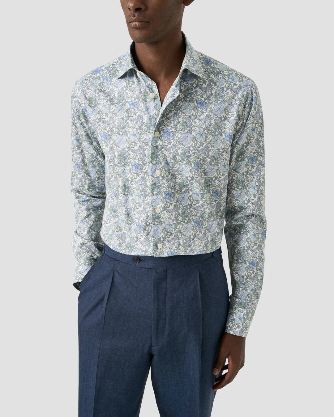Eton Men's Floral Print Signature Twill Shirt