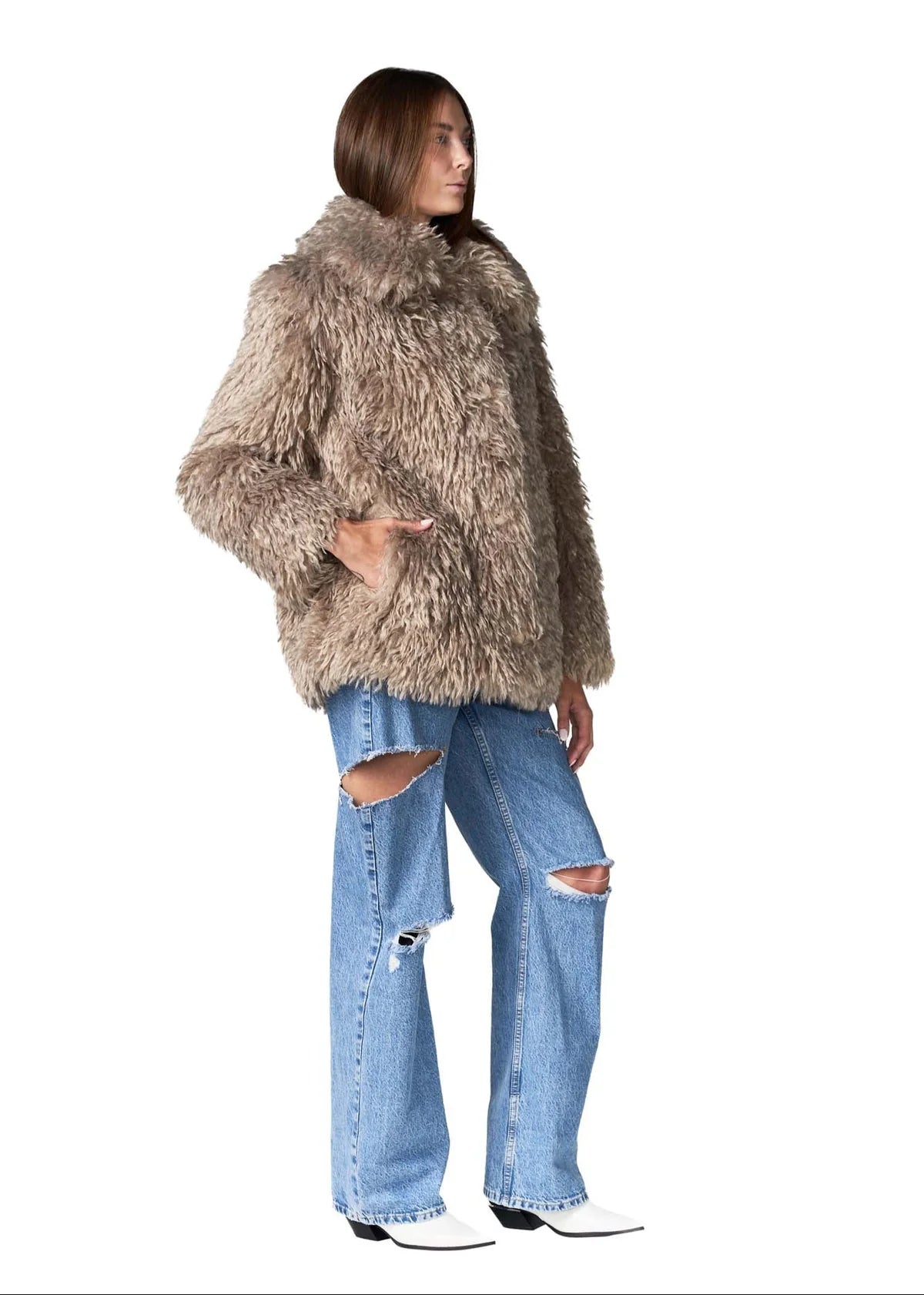 Freed Women's The Zoe Animal-Free Mongolian Fur Coat