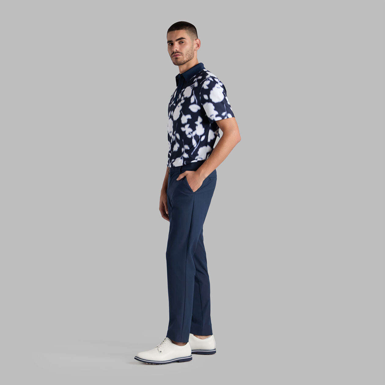 G Fore Men's Blur Floral Tech Jersey Polo