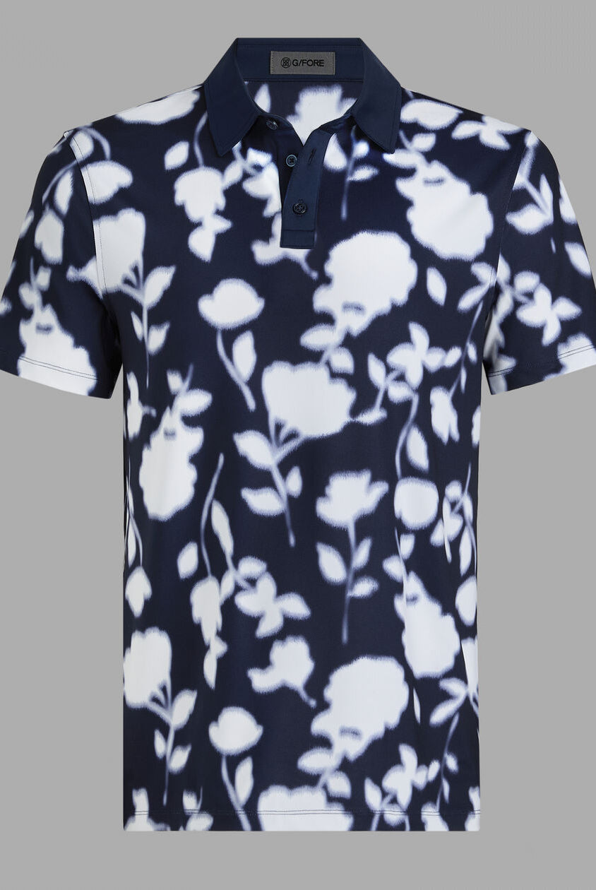 G Fore Men's Blur Floral Tech Jersey Polo