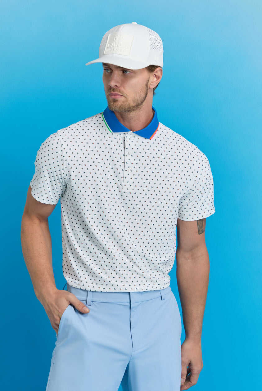 G Fore Men's Ditsy Foral Tech Jersey Polo