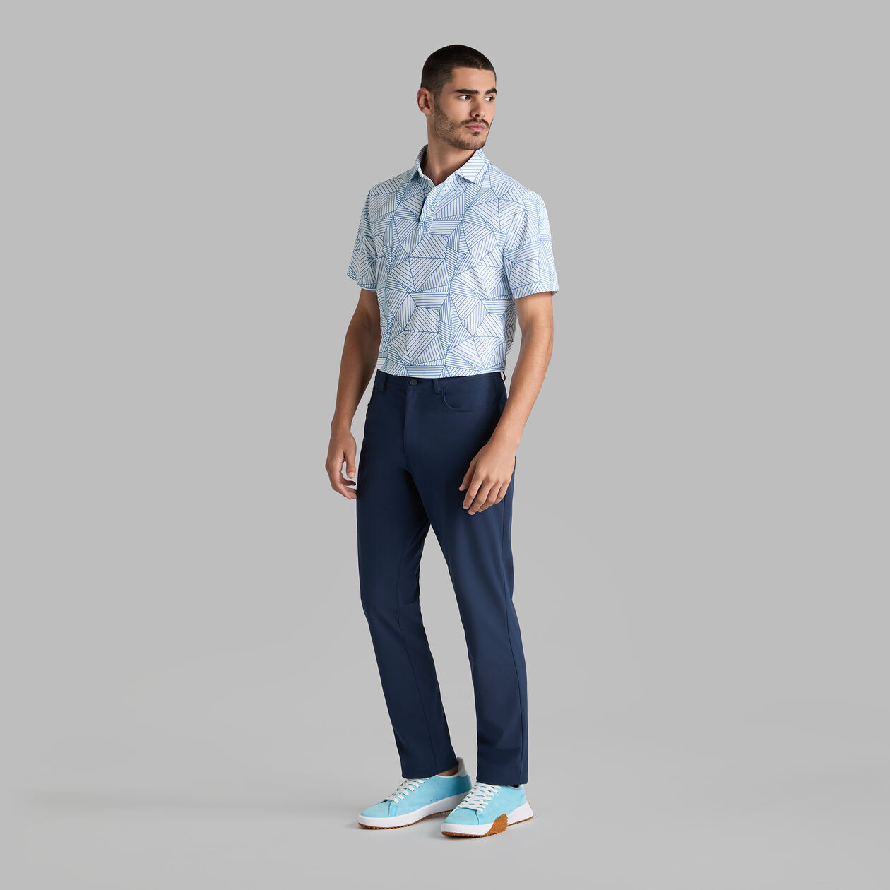 G Fore Men's Geometric Tech Pique Polo