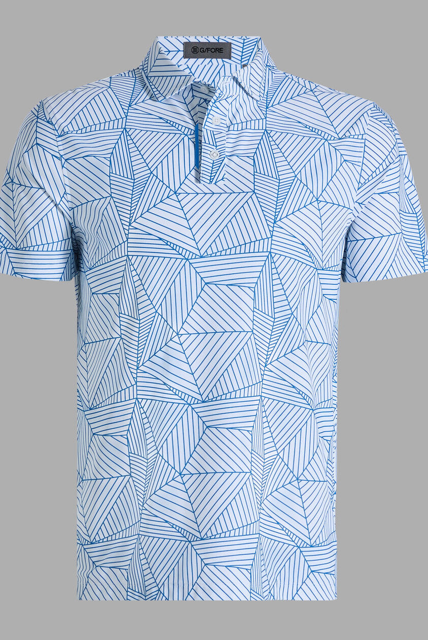 G Fore Men's Geometric Tech Pique Polo