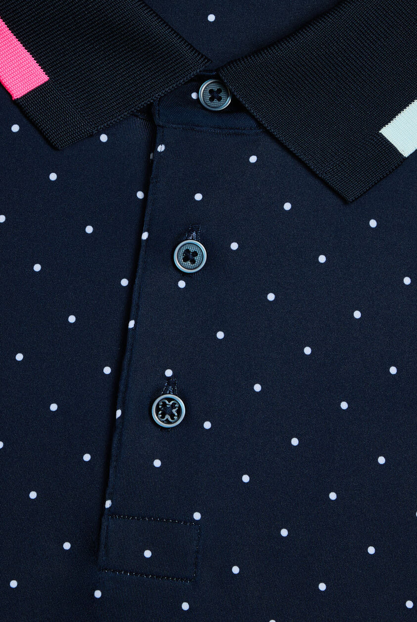 G Fore Men's Polka Dot Tech Jersey Polo