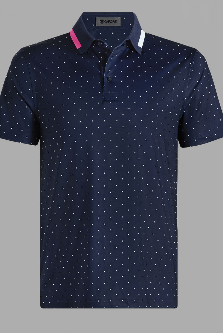 G Fore Men's Polka Dot Tech Jersey Polo