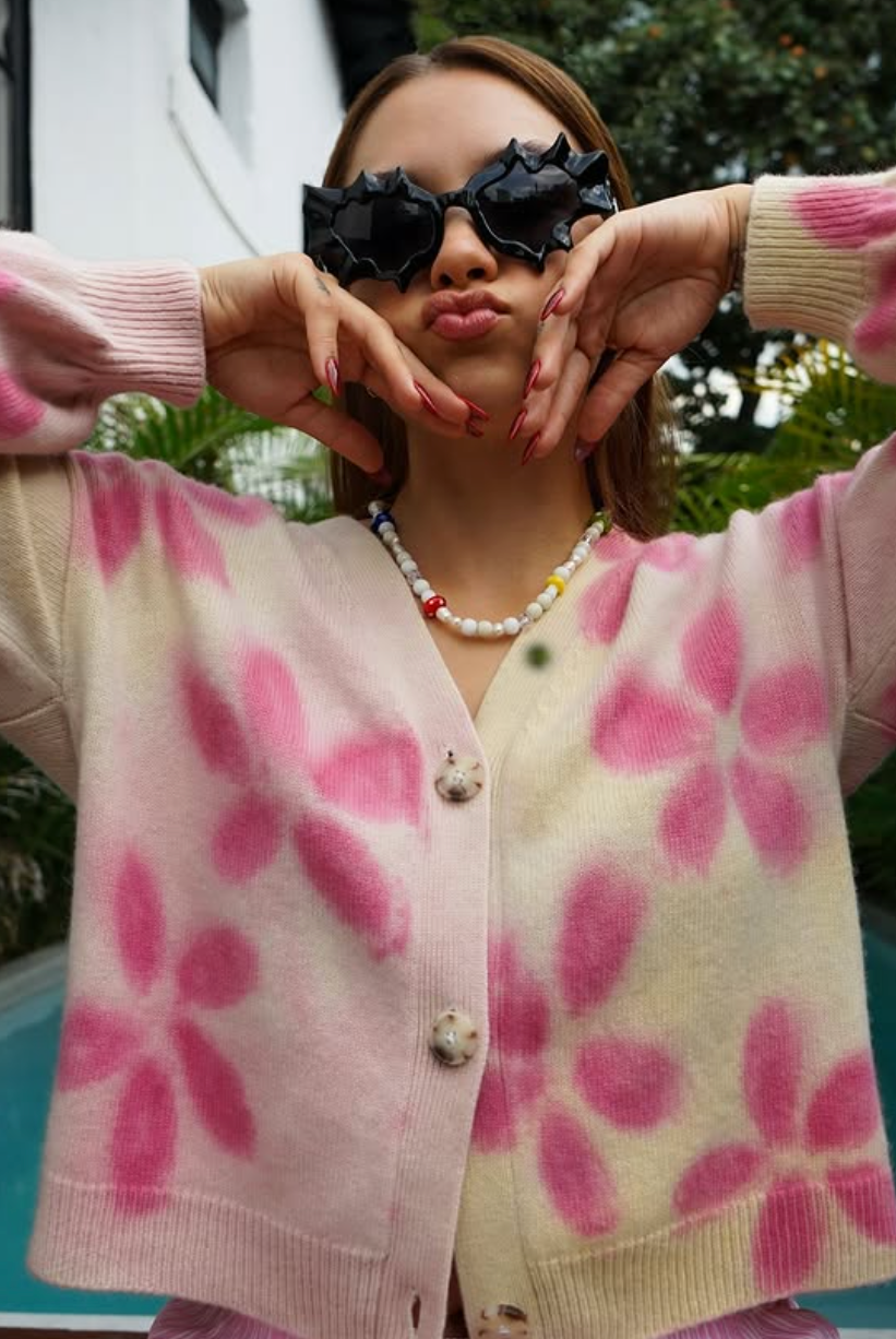 Harden Women's Flower Power Cropped Cardigan