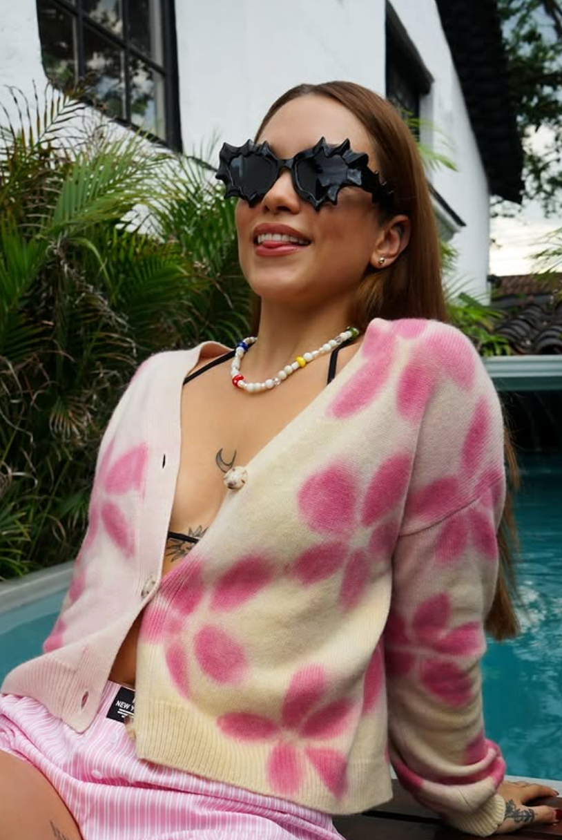 Harden Women's Flower Power Cropped Cardigan