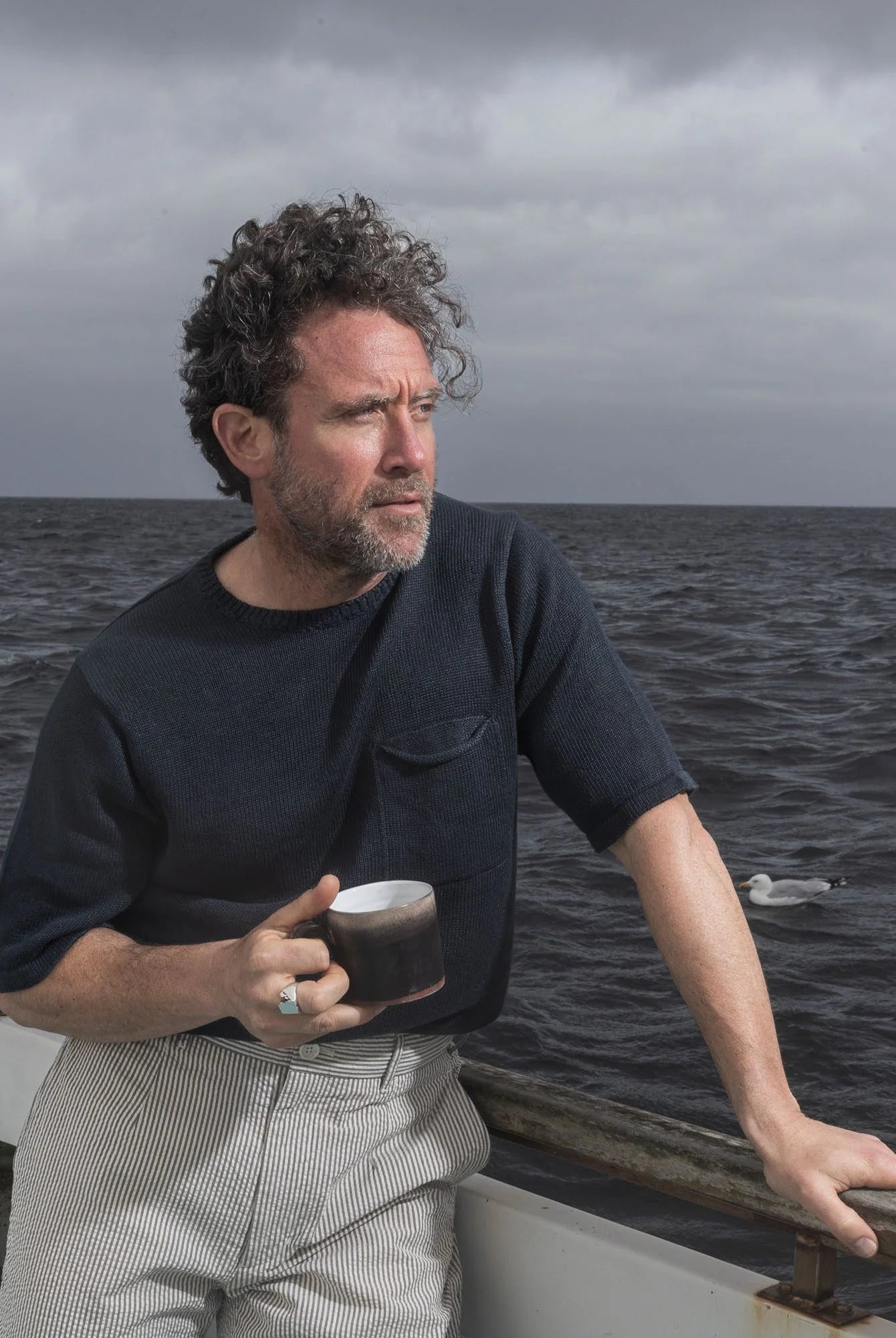 Inis Meain Men's Knit Pocket T-Shirt