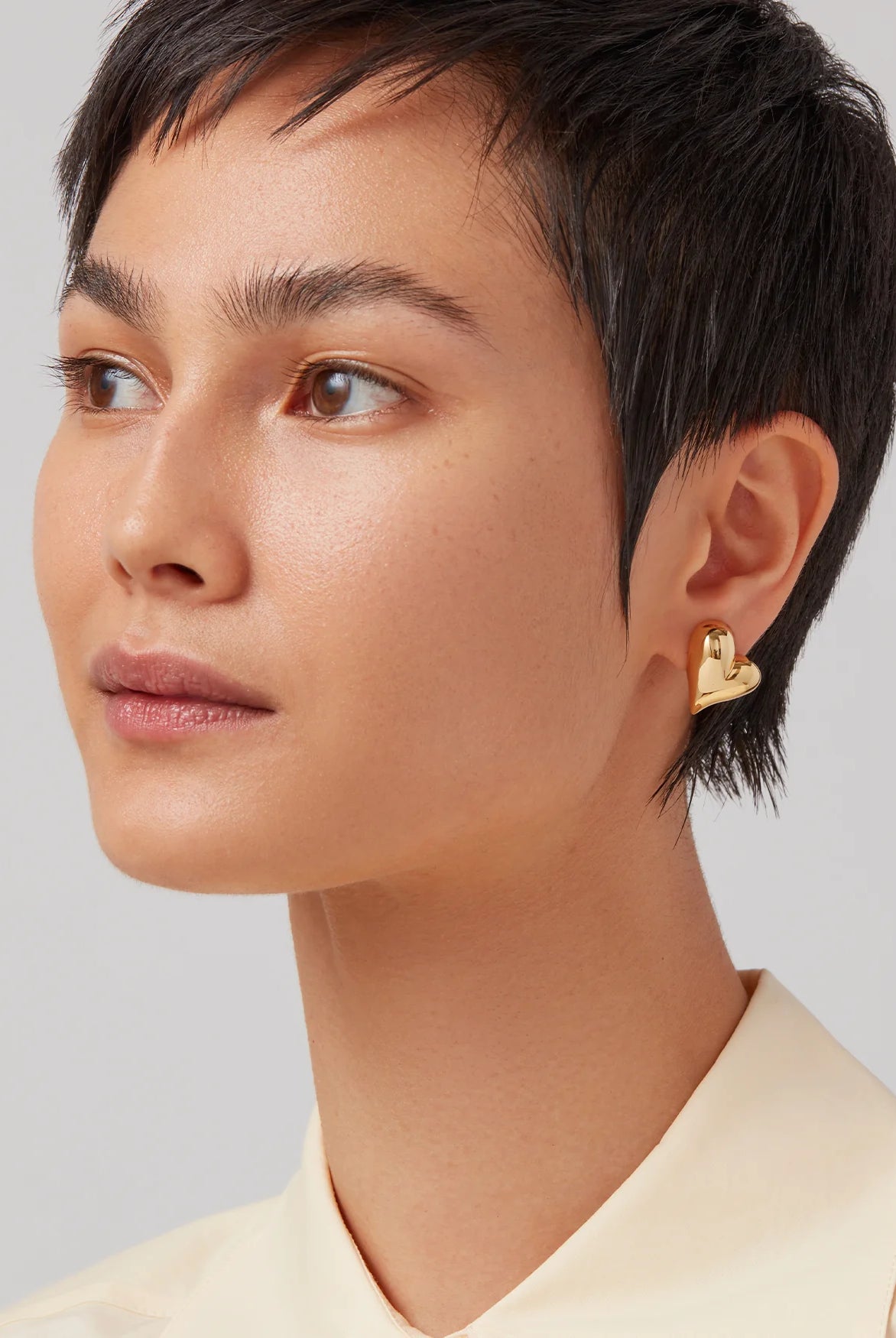 Jenny Bird Women's Art Heart Button Earrings