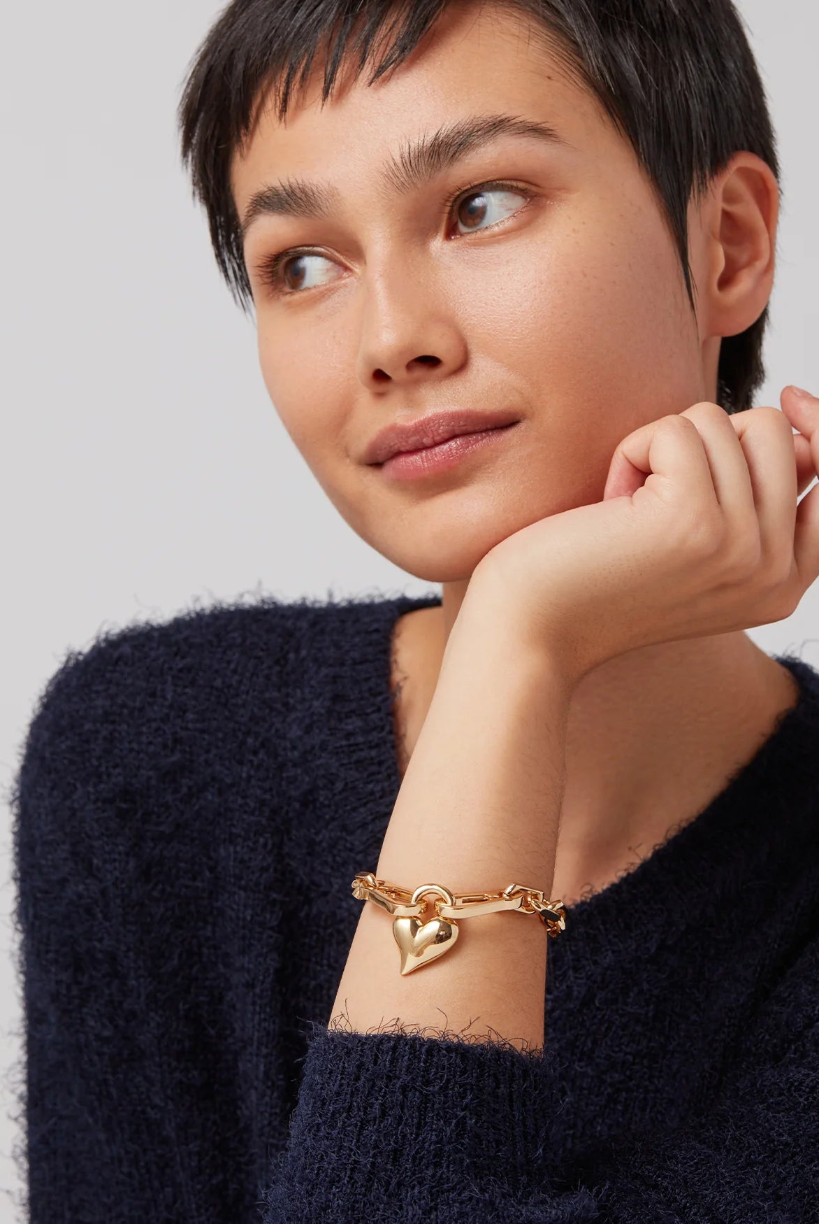 Jenny Bird Women's Padlock Heart Chain Bracelet
