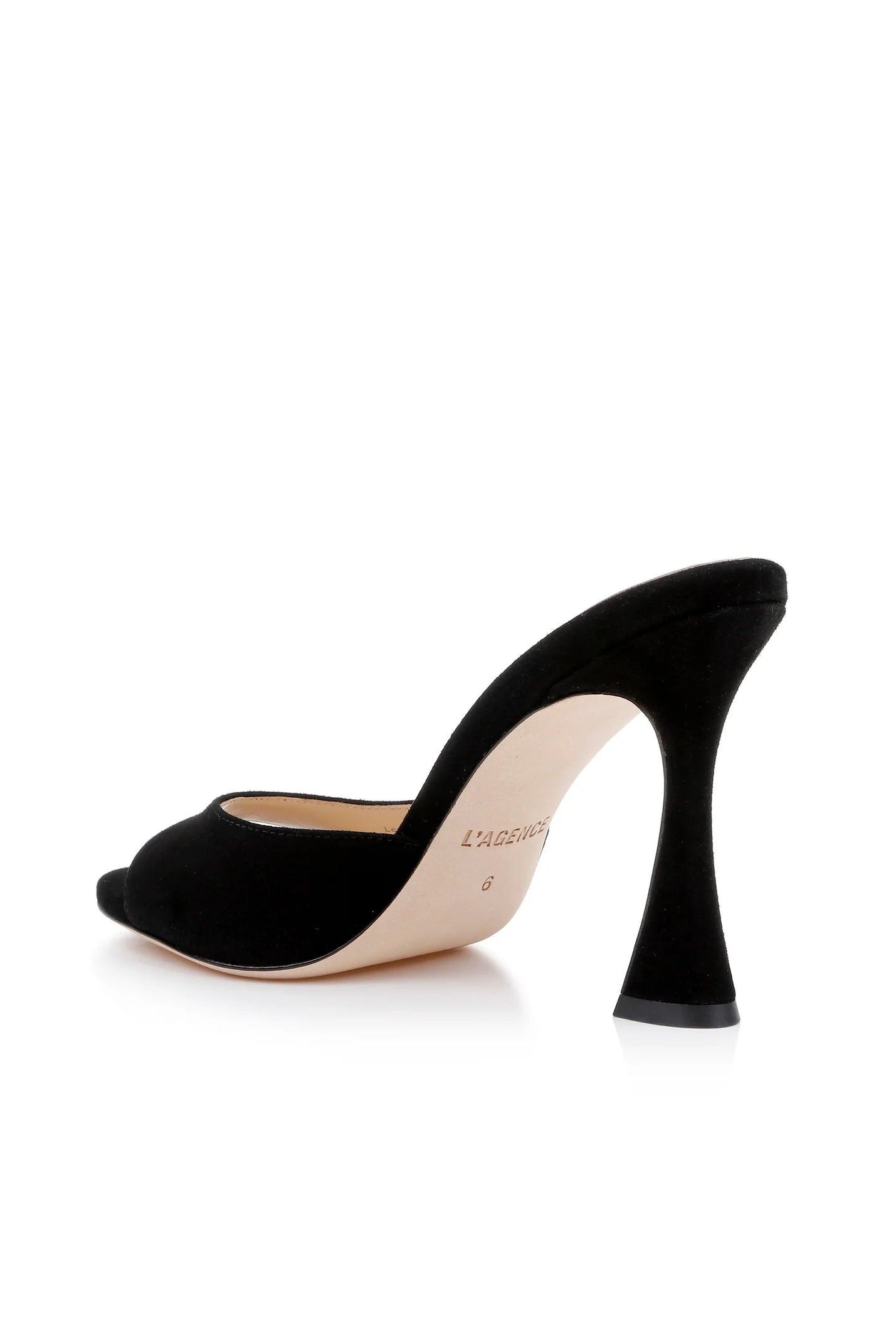 L'Agence Women's Avery Suede Peep-Toe Mule