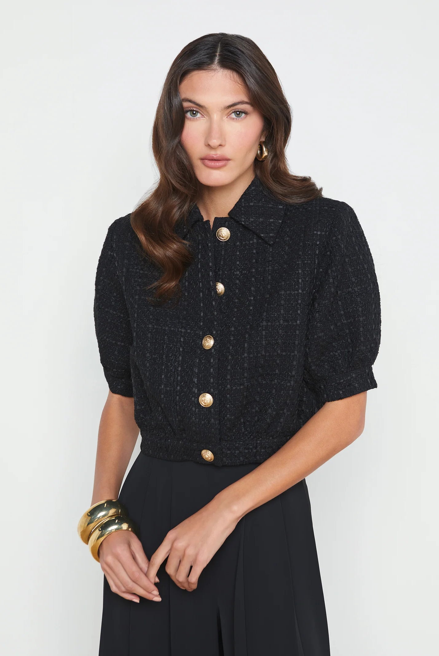L'Agence Women's Cove Cropped Tweed Jacket