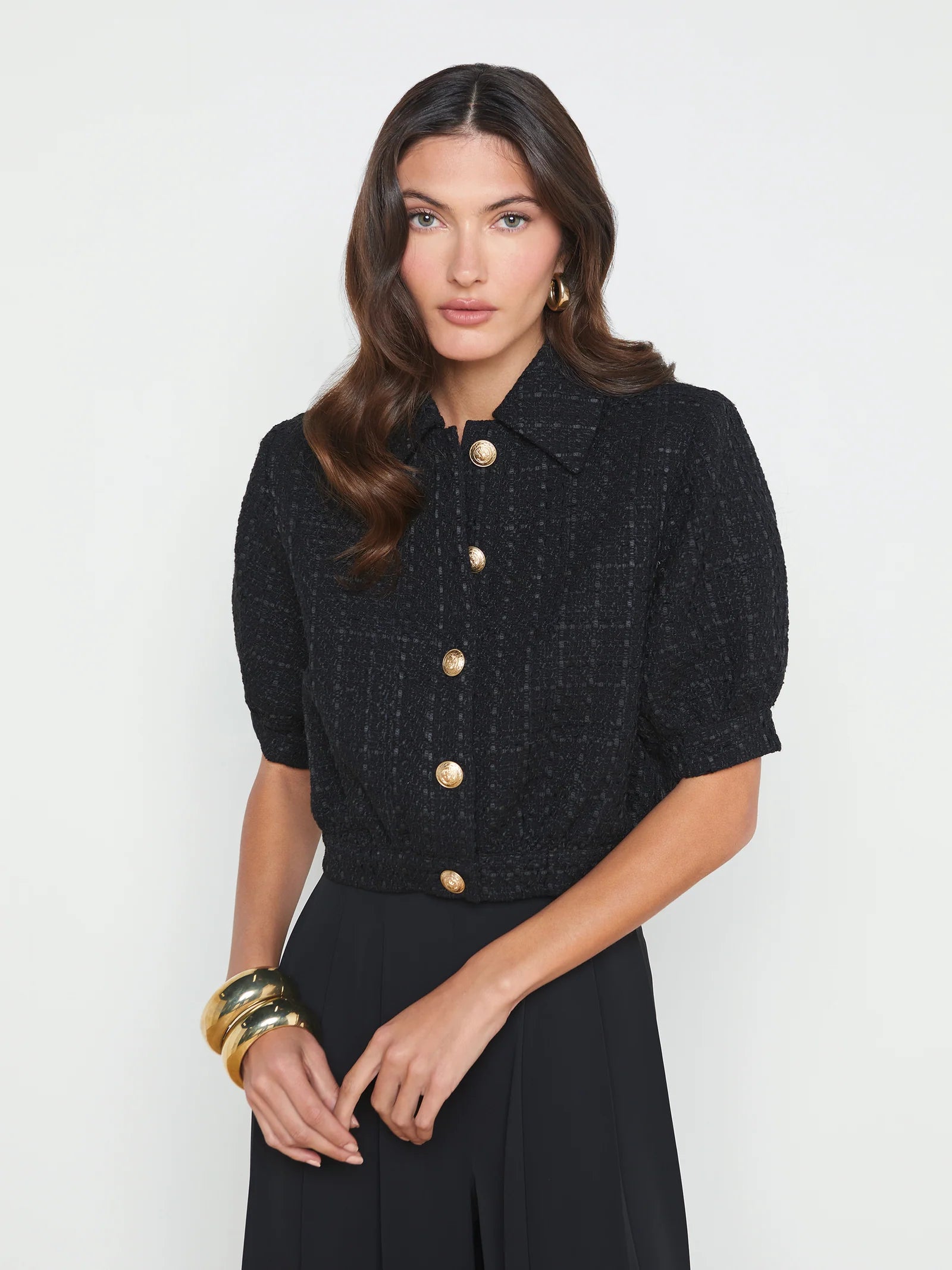 L'Agence Women's Cove Cropped Tweed Jacket