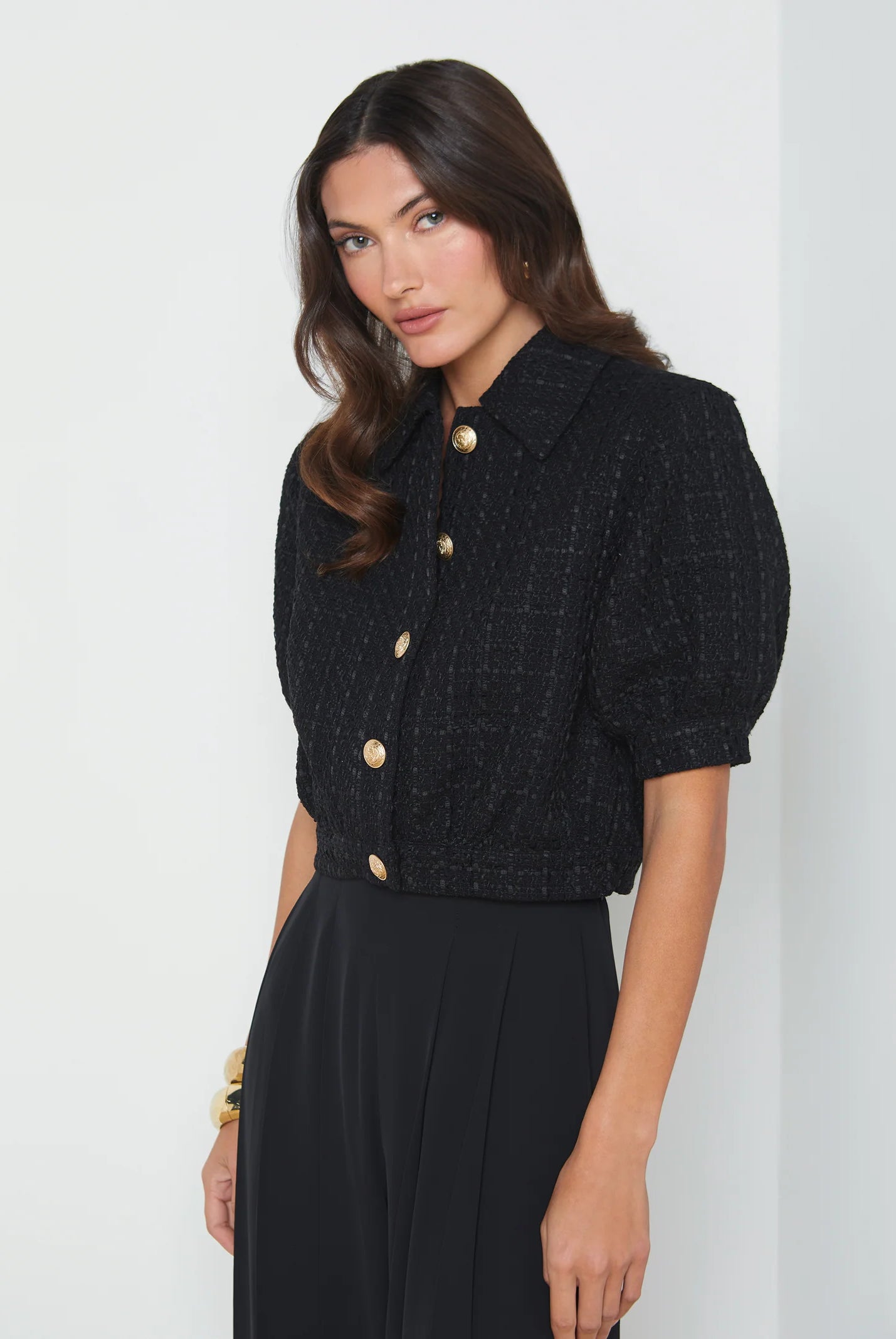 L'Agence Women's Cove Cropped Tweed Jacket