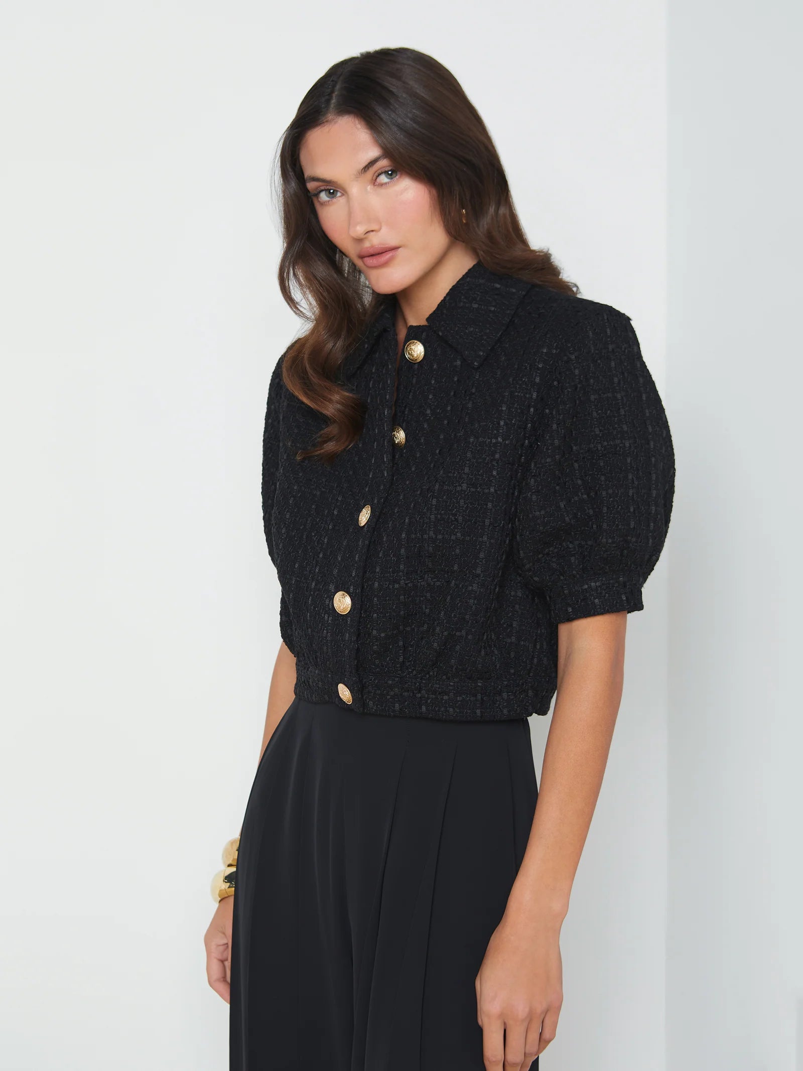 L'Agence Women's Cove Cropped Tweed Jacket
