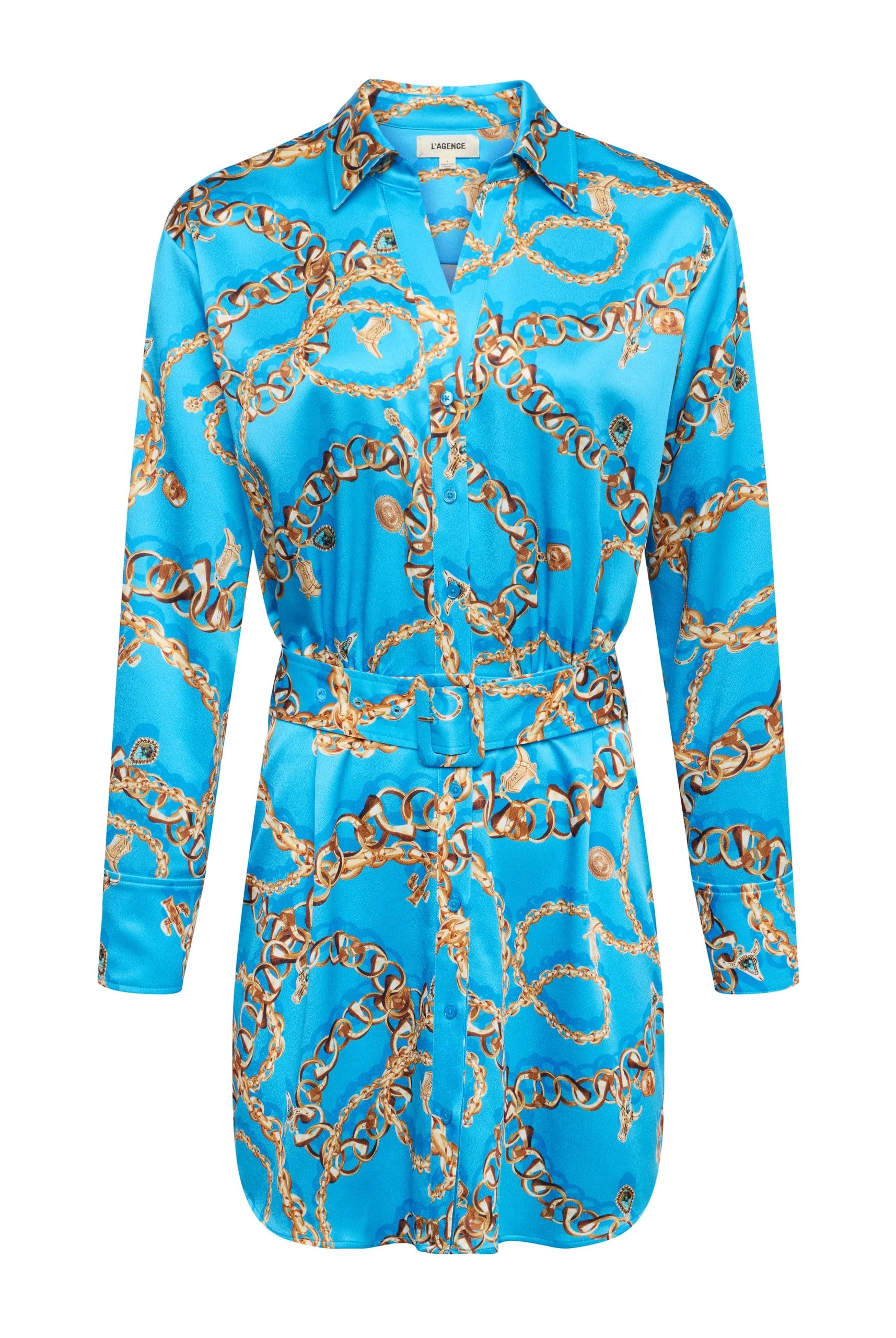 L'Agence Women's Demie Satin Shirt Dress