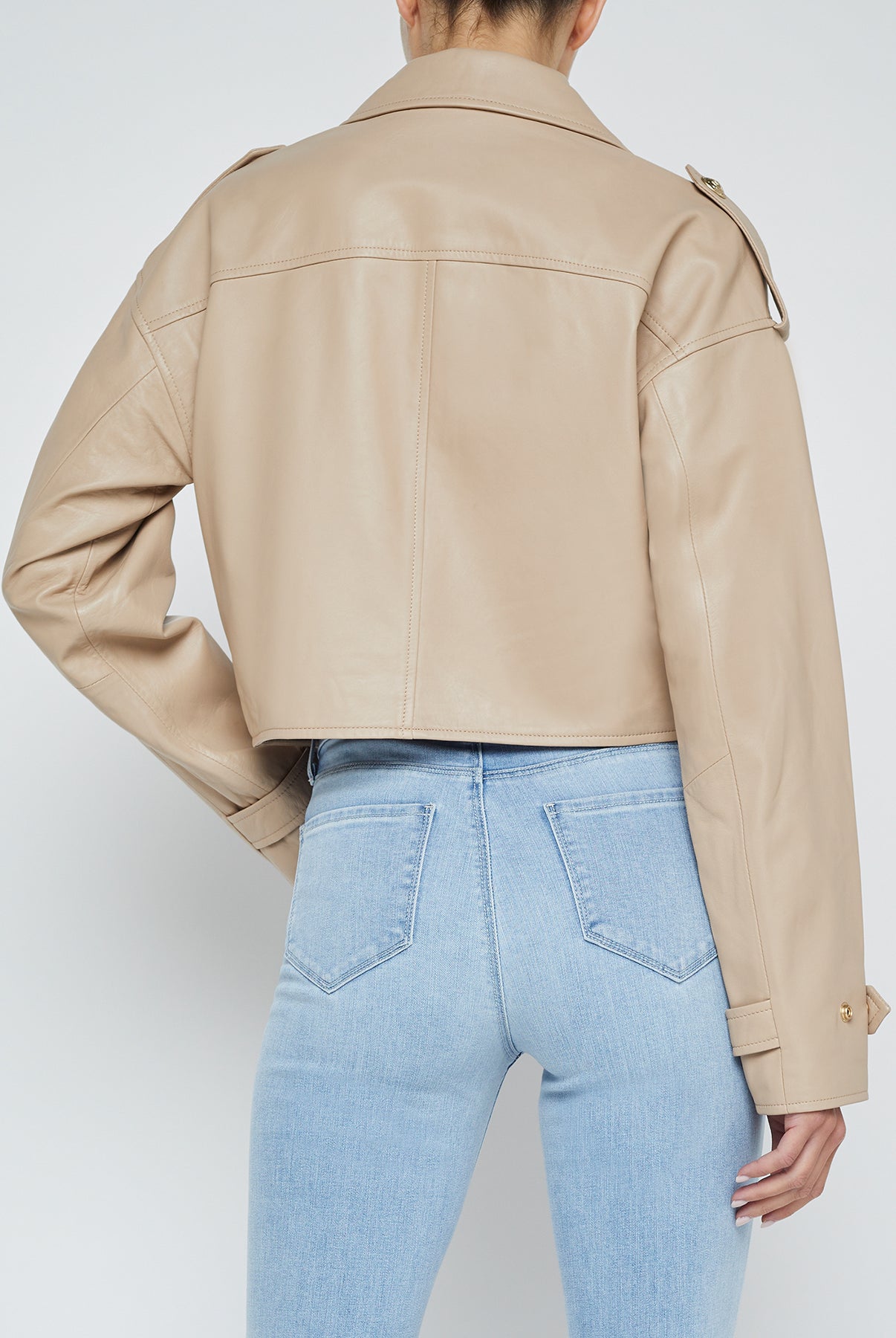 L'Agence Women's Kento Cropped Leather Trench