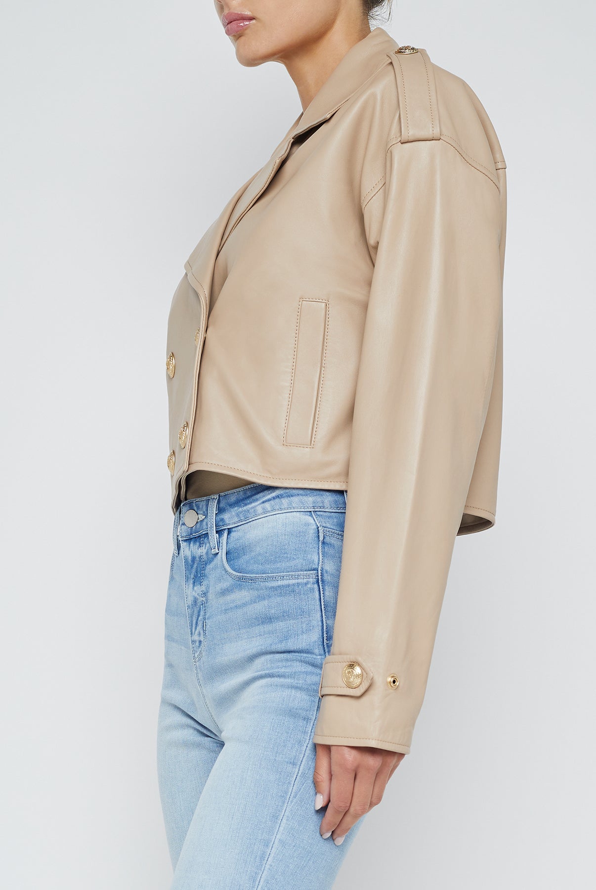 L'Agence Women's Kento Cropped Leather Trench